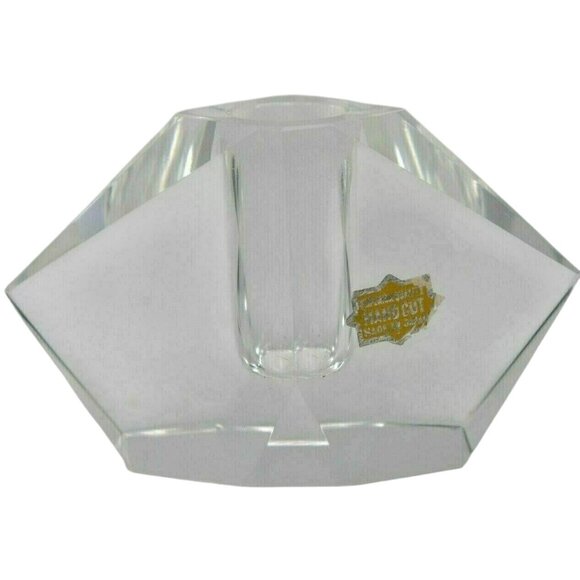 Vintage Hand Cut Crystal Glass Candle Holders – Set of 3 – Made in Japan - Mid C - Picture 5 of 10